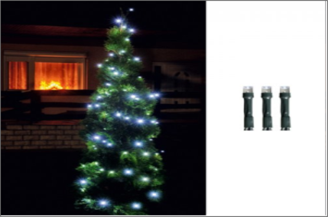 K�l �s belt�ri f�nyf�z�r, hideg feh�r, 100 LED